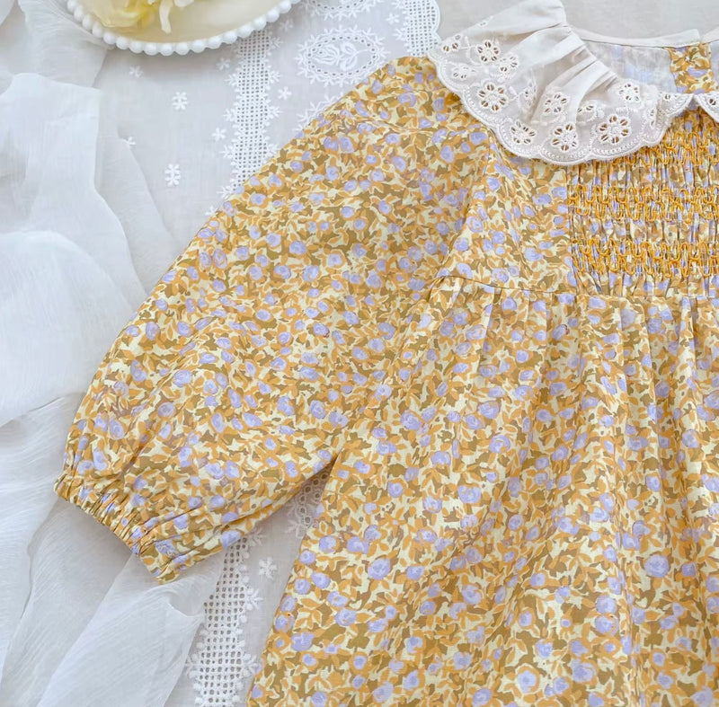 Load image into Gallery viewer, Baby &amp; Girls' Peter Pan Collar Floral Daisy Dress - Autumn
