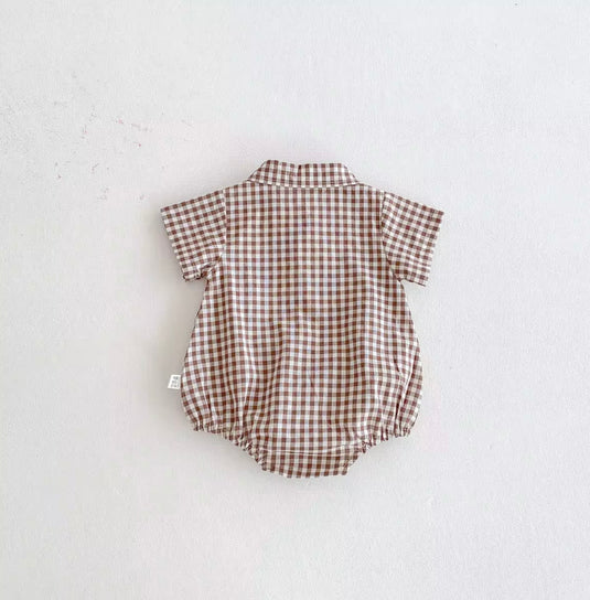 Augustin baby boy checked romper