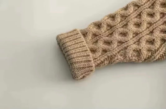 Cardigan pour filles automne-hiver tricot café et marron – Kali