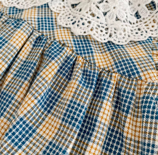 Barboteuse bébé à carreaux – 100 % coton – Kali – Confort & style - Boutique Kaki Lilas