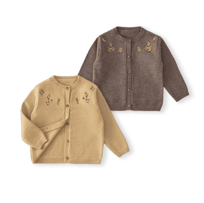 Cardigan bébé brodé en coton doux – Kali