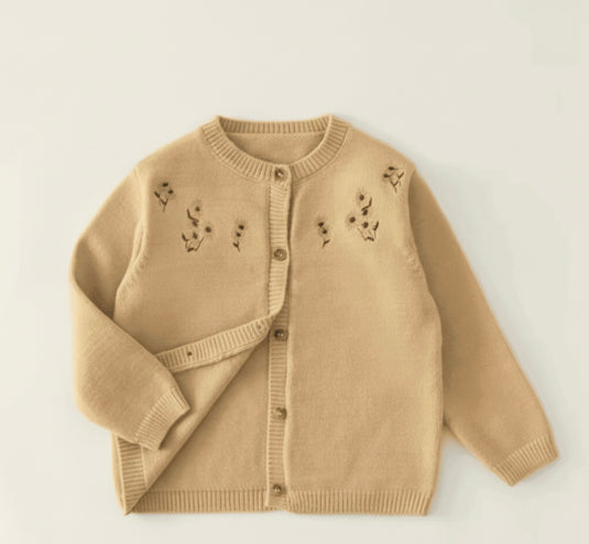 Cardigan bébé brodé en coton doux – Kali