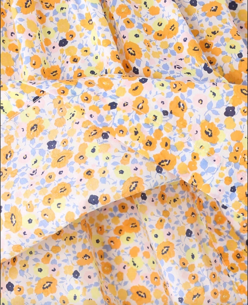 Chargez l'image dans la visionneuse de la galerie, Robe à fleurs jaunes pour filles Léonie
