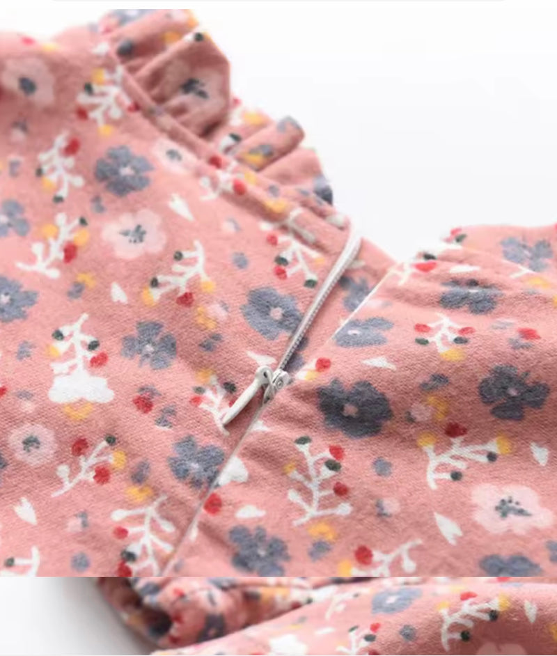 Chargez l&#39;image dans la visionneuse de la galerie, Robes fille d’automne en coton doux – Motifs fleuris élégants
