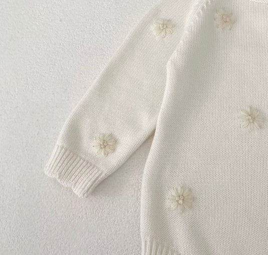 Combinaison bébé en tricot doux à motifs fleuris – Kali