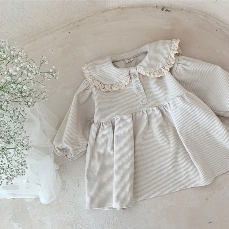 Chargez l&#39;image dans la visionneuse de la galerie, Robe fille deux tons – Modèle Kali en coton doux, style élégant
