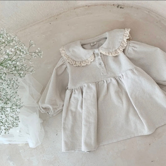 Robe fille deux tons – Modèle Kali en coton doux, style élégant