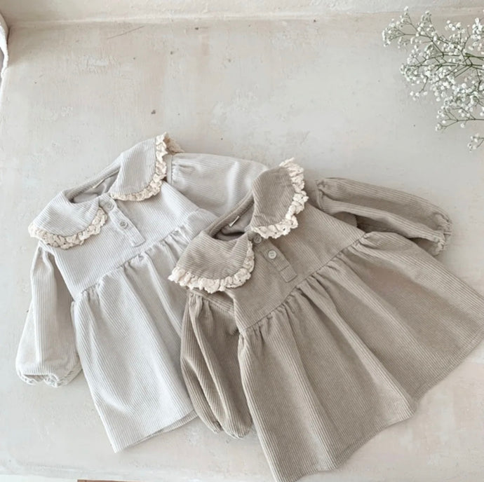 Robe fille deux tons – Modèle Kali en coton doux, style élégant