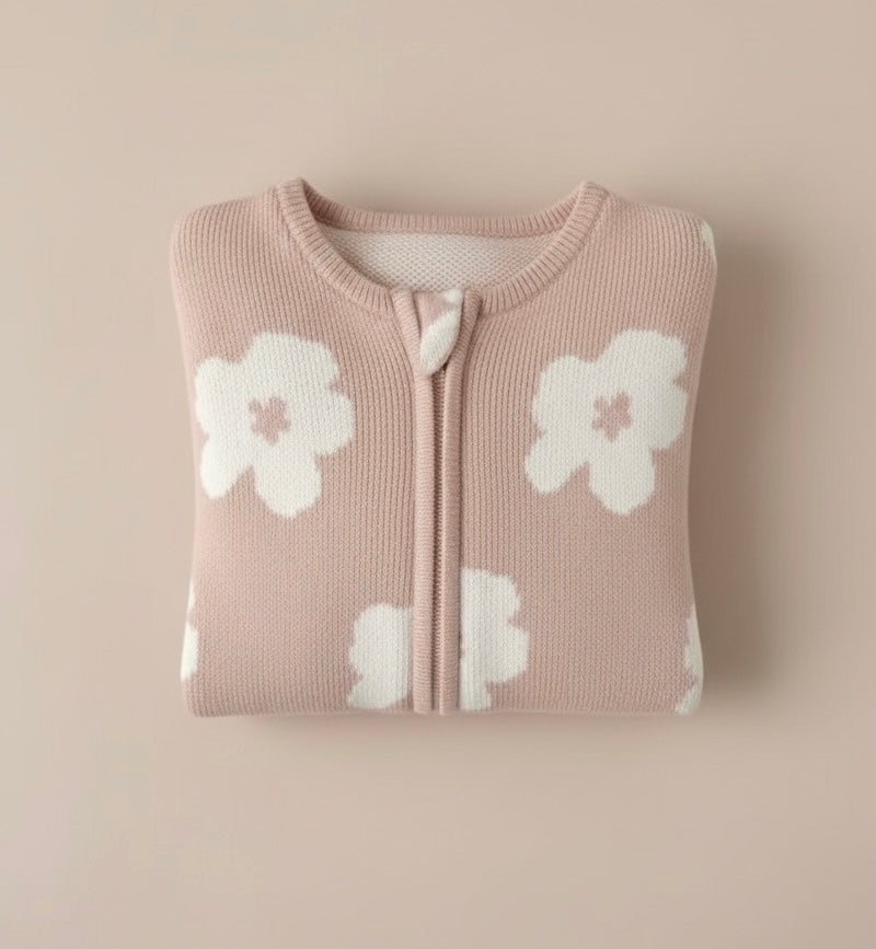 Chargez l'image dans la visionneuse de la galerie, Combinaison bébé capuche fleurs automne-hiver – Kali
