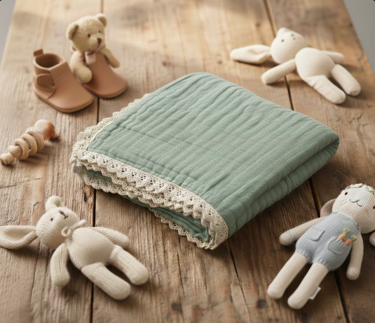 Couverture en mousseline pour bébé bohème douce en coton – Kali