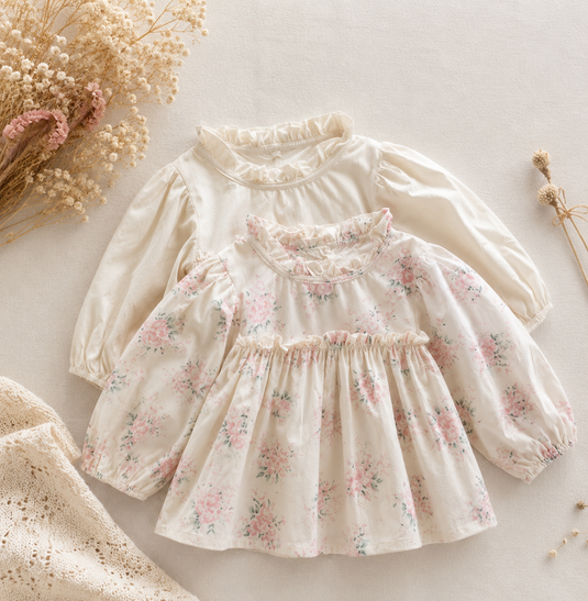 Blouses Floralie bébé fille en coton