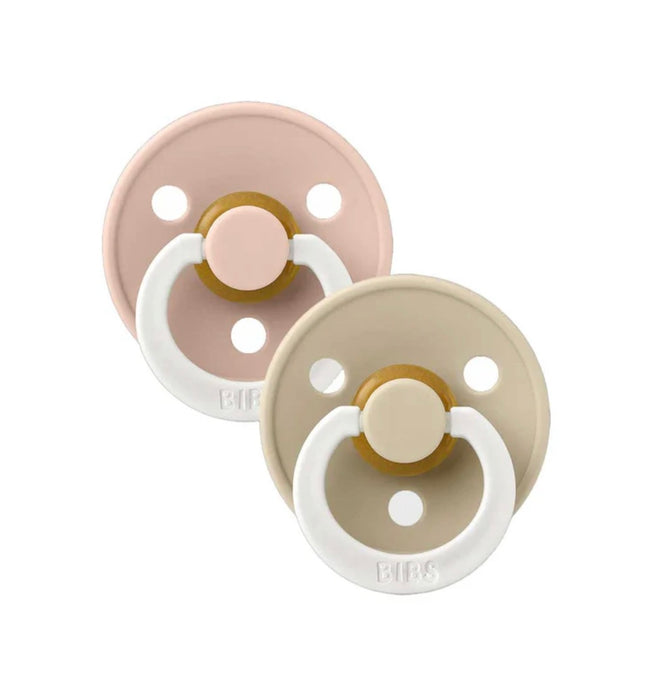Paquet contenant deux suces en latex Bibs couleur Blus Glow/Vanilla Glow