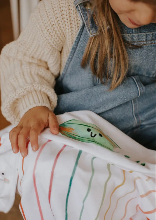 Ma petite couverture imprimée- Au marché-Veille sur toi