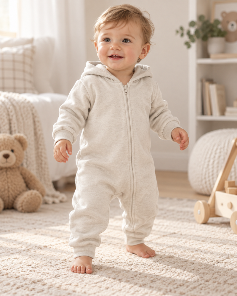 Load image into Gallery viewer, Zipped long-sleeved cotton babygrow – Kali
