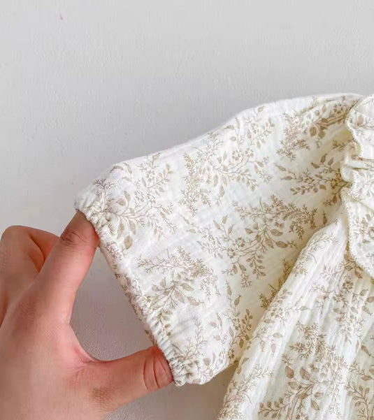 Barboteuse bébé Liberty beige en coton doux – Kali