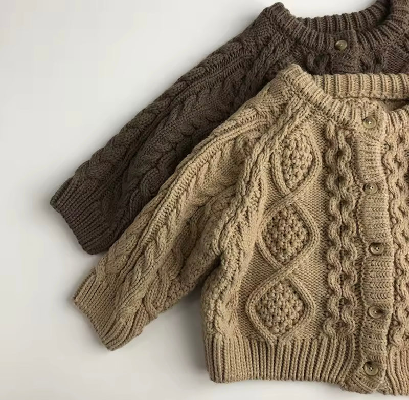Load image into Gallery viewer, Cardigan pour filles automne-hiver tricoté – Kali - Boutique Kaki Lilas
