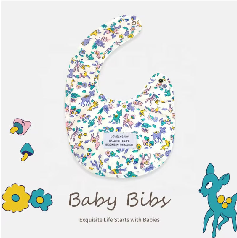 Chargez l&#39;image dans la visionneuse de la galerie, Bavoir bébé en coton motif fleuri – Kali
