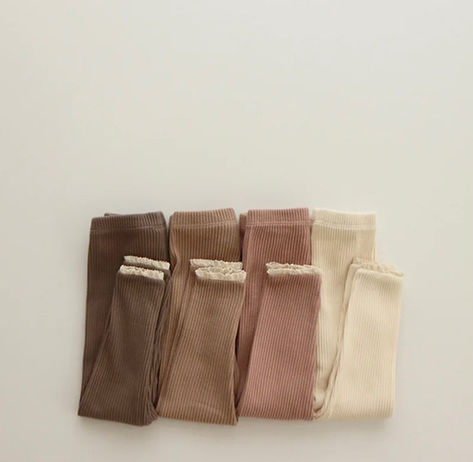 Leggings bébé d’automne en coton avec dentelle délicate – Kali
