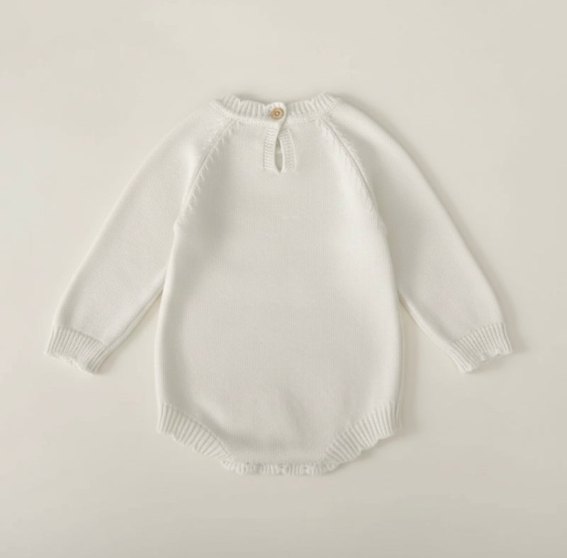 Chargez l'image dans la visionneuse de la galerie, Combinaison bébé en tricot doux à motifs fleuris – Kali
