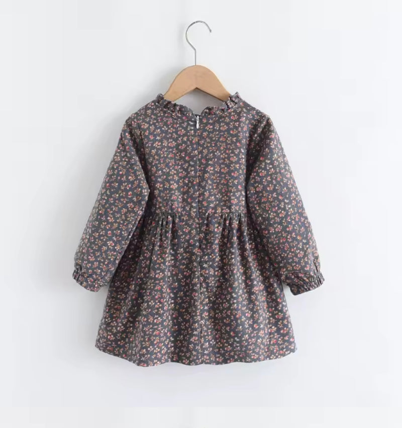 Chargez l&#39;image dans la visionneuse de la galerie, Robes fille d’automne en coton doux – Motifs fleuris élégants
