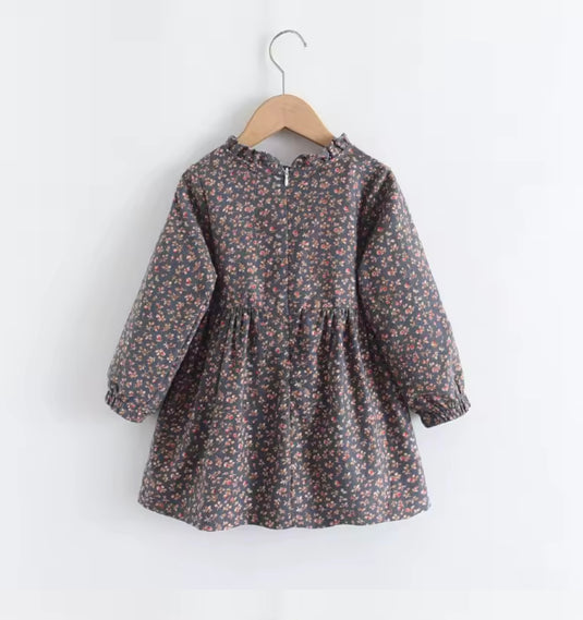 Robes fille d’automne en coton doux – Motifs fleuris élégants