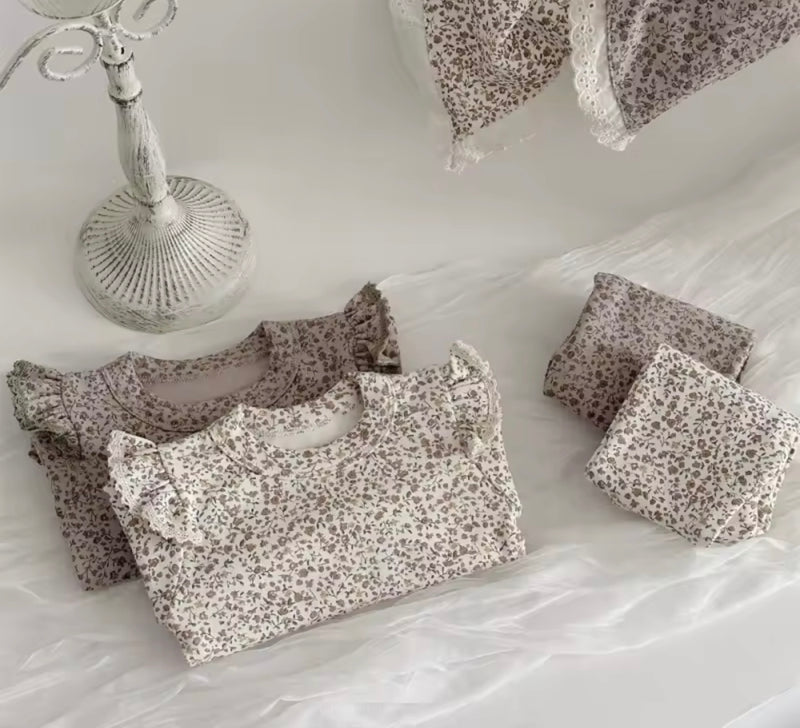 Chargez l&#39;image dans la visionneuse de la galerie, Ensemble bébé 3 pièces fleuri automne-hiver – Kali - Boutique Kaki Lilas
