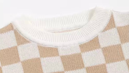 Ensemble garçon tricot à carreaux Kali