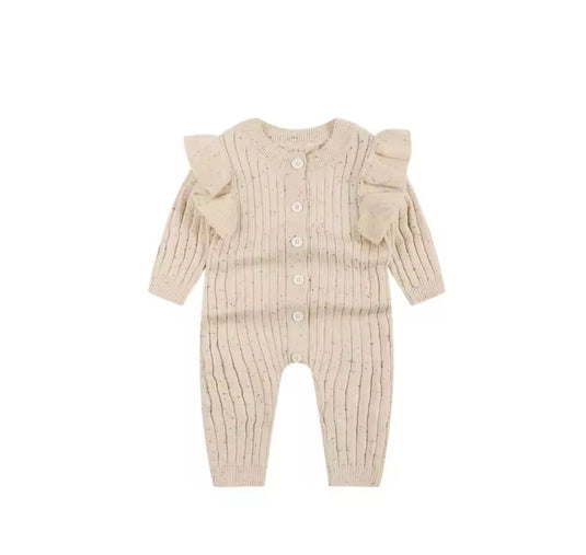 Barboteuse bébé en coton manches longues motif moucheté – Kali