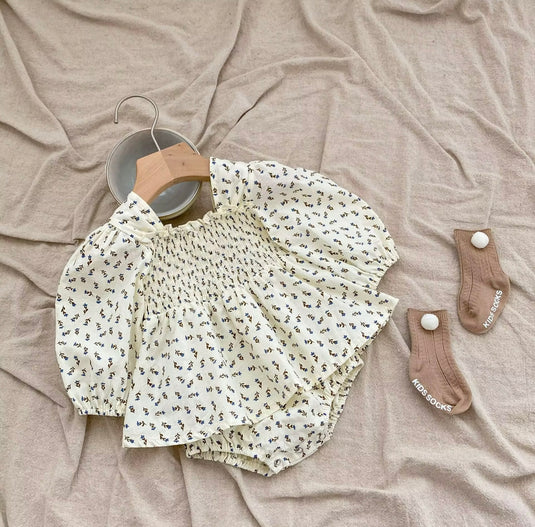 Cache-couches bébé manches bouffantes chic en coton – Kali