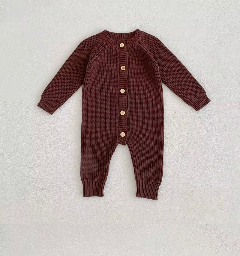 Chargez l'image dans la visionneuse de la galerie, Combinaison bébé beige marron coton doux – Kali
