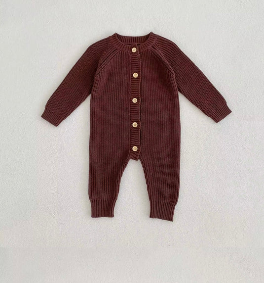 Combinaison bébé beige marron coton doux – Kali