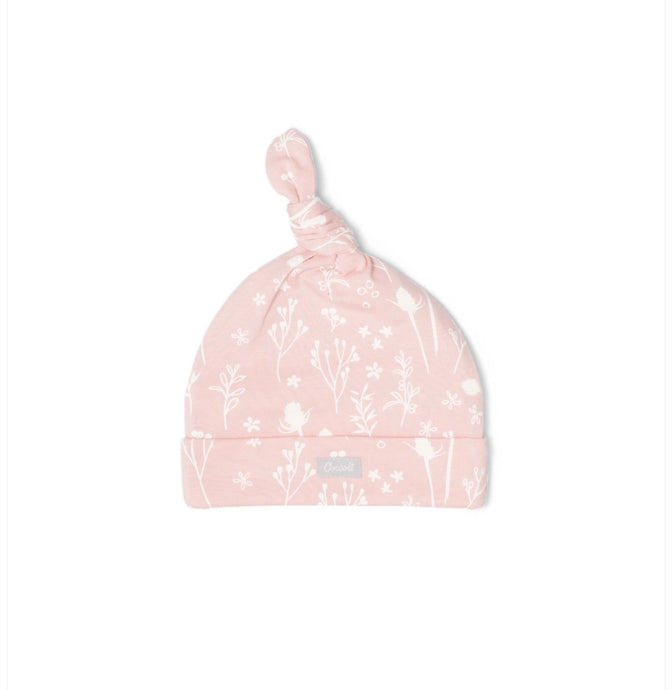 Bonnet en coton modal imprimé de couleur rose Coccoli 3-6 mois