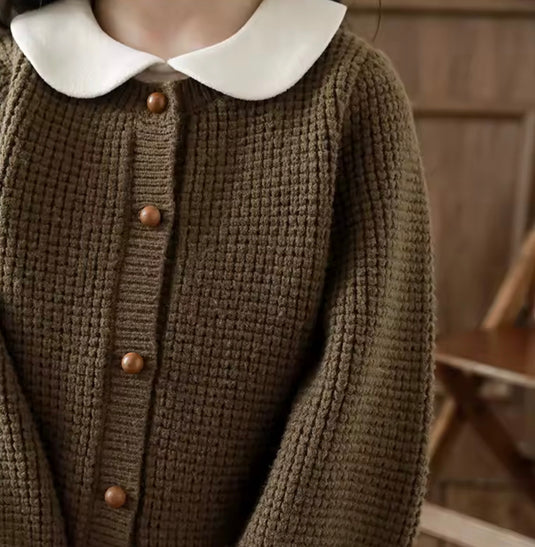 Cardigan bébé et fille vintage en tricot doux pour Kali