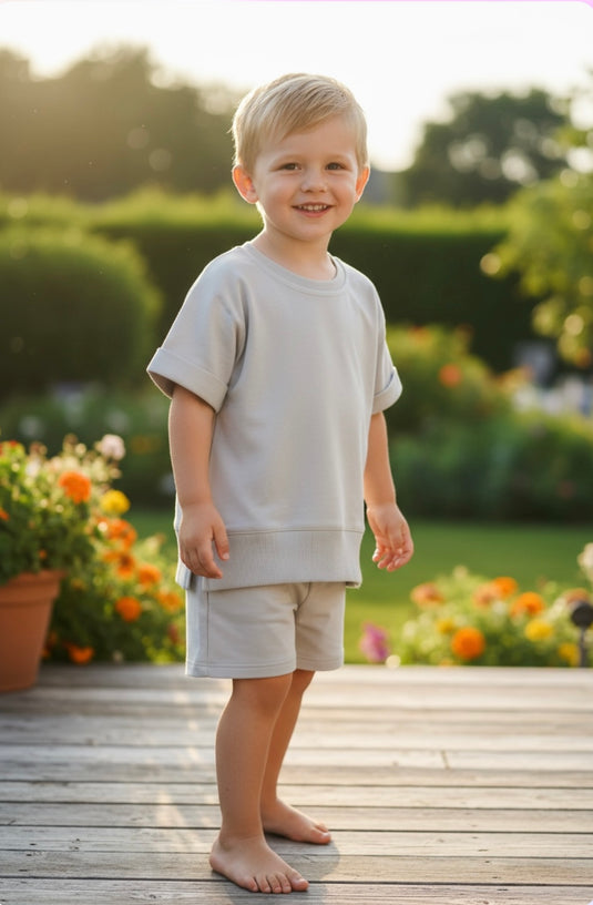 Ensemble t-shirt et short pour garçon en coton – Kali | Pré-commande