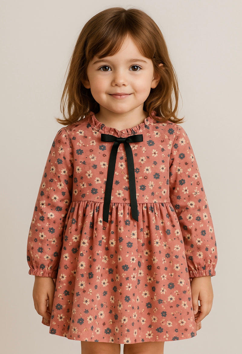 Chargez l&#39;image dans la visionneuse de la galerie, Robes fille d’automne en coton doux – Motifs fleuris élégants

