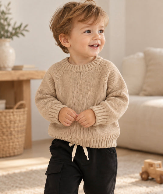 Baby and Boys Knitted Cotton Sweater – Autumn-Winter