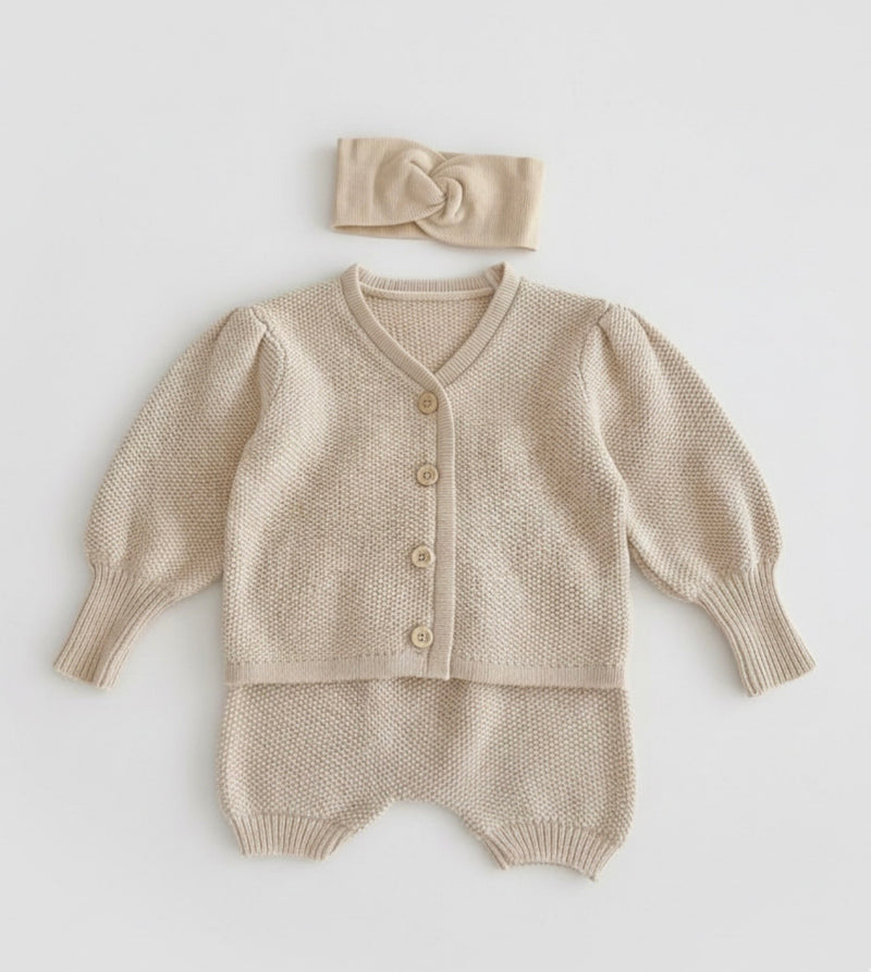 Chargez l'image dans la visionneuse de la galerie, Ensemble bébé 3-6 mois en tricot vintage Kali - Dernière chance
