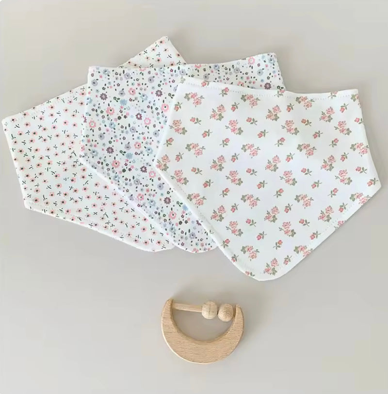 Chargez l&#39;image dans la visionneuse de la galerie, Ensemble de 3 bavoirs bandana bébé en coton – Kali
