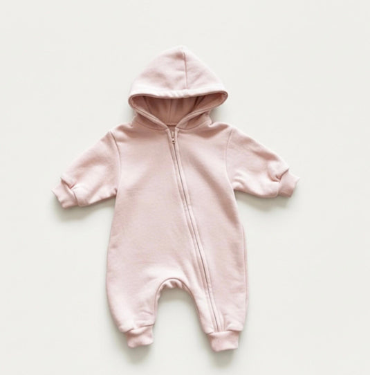 Zipped long-sleeved cotton babygrow – Kali