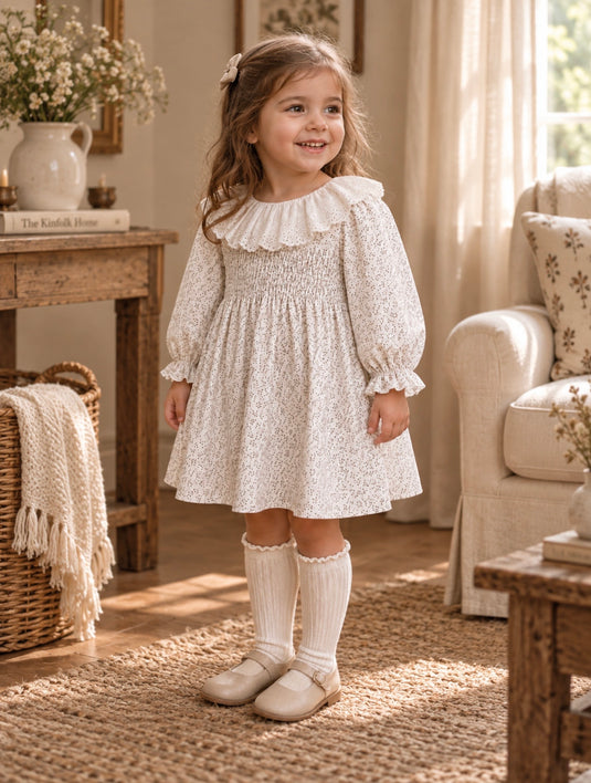 Robe florale d’automne en coton – Automne-Hiver