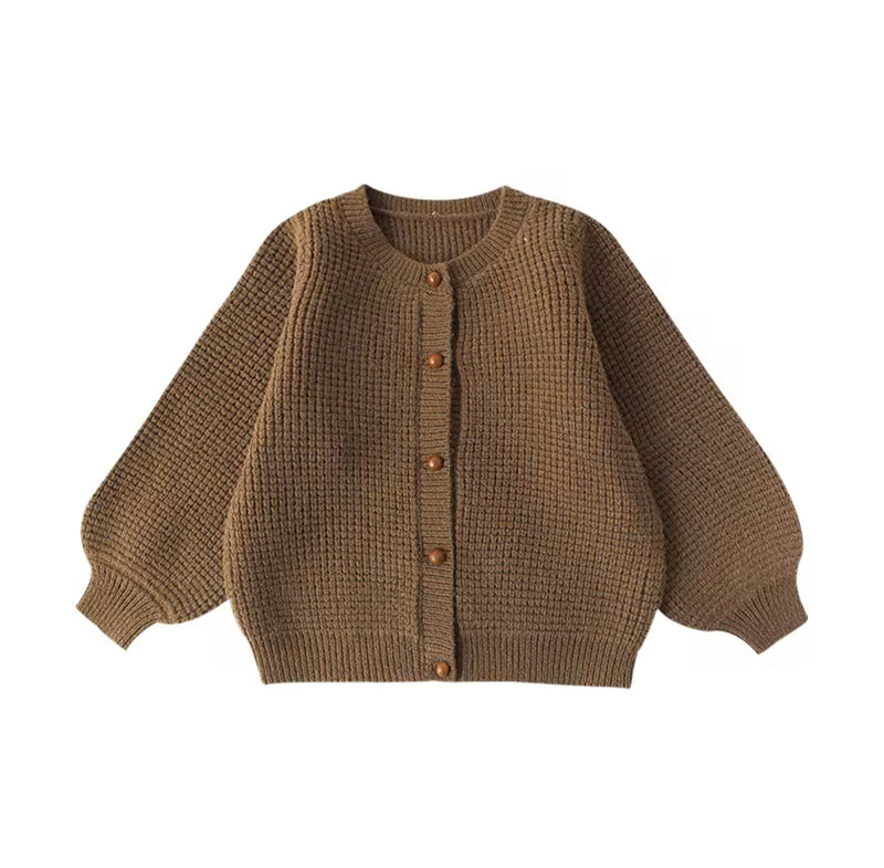 Chargez l'image dans la visionneuse de la galerie, Cardigan bébé et fille vintage en tricot doux pour Kali
