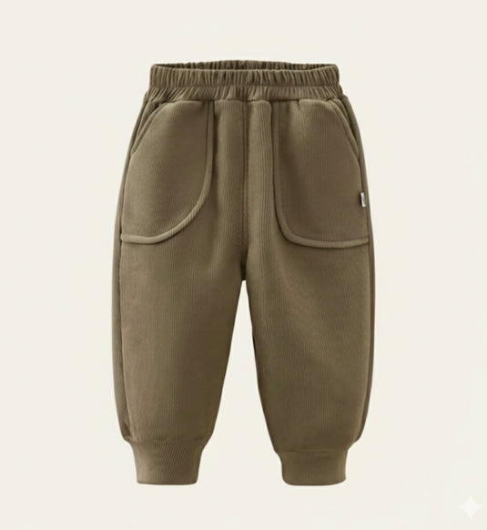 Pantalons en velours pour garçon – Kaki lilas