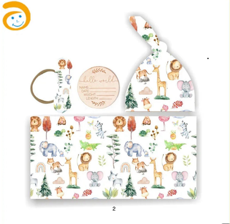 Chargez l&#39;image dans la visionneuse de la galerie, Cocon naissance doux coton Kali– Couverture, bonnet et bandeau
