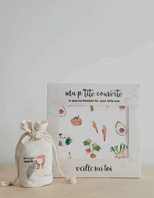 Ma petite couverture imprimée- Au marché-Veille sur toi