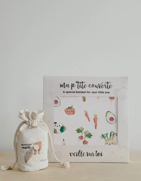 Ma petite couverture imprimée- Au marché-Veille sur toi