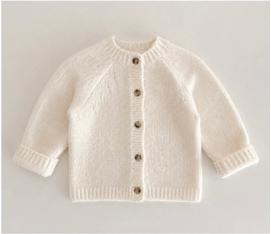 Timeless ivory knit cardigan for babies and girls – Fall-Winter