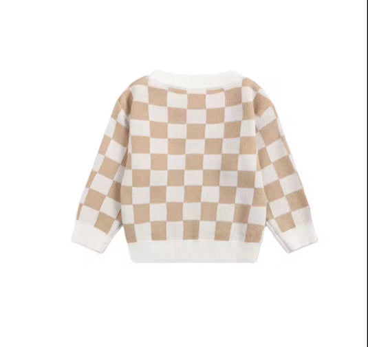 Ensemble garçon tricot à carreaux Kali | Pré-commande