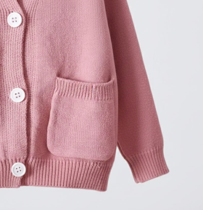 Chargez l'image dans la visionneuse de la galerie, Ensemble deux pièces robe florale bébé fille avec cardigan doux– Kaki lilas
