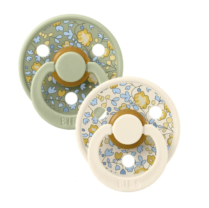 Load image into Gallery viewer, Pack containing two Bibs latex pacifiers in Eloise Sagemix color
