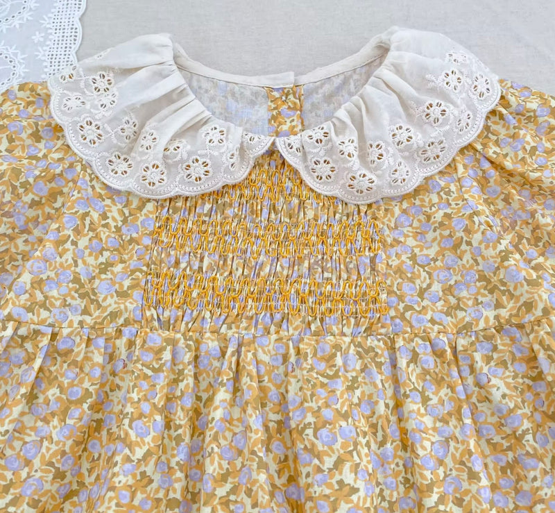 Load image into Gallery viewer, Baby &amp; Girls' Peter Pan Collar Floral Daisy Dress - Autumn
